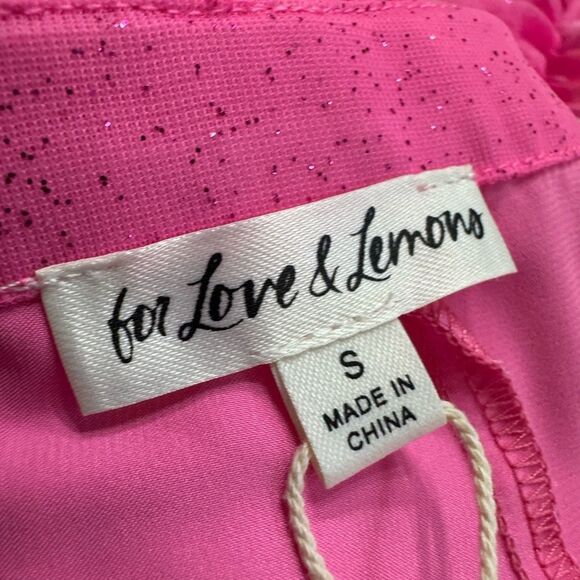 For Love and Lemons Pink Maxi Dress Small Tiered Skirt Semi Sheer - Picture 7 of 16